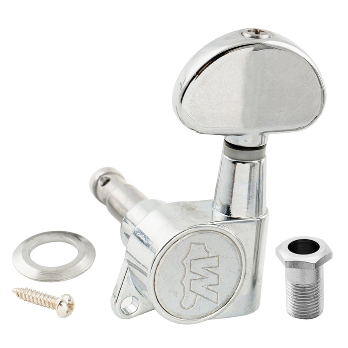 Wilkinson Single 19:1 Ratio E-Z-LOK Full Sealed Machine Head Treble Side Tuner Tuning Peg Key with Half Moon Button for Acoustic Electric Guitar