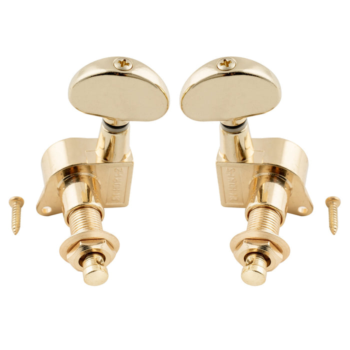 ウィルキンソン3R3L 19:1比率 イージーロック 全密封式 マシンヘッドチューナー チューニングペグ 半月ボタン付き 45度ネジ アコースティックギター・エレキギター用