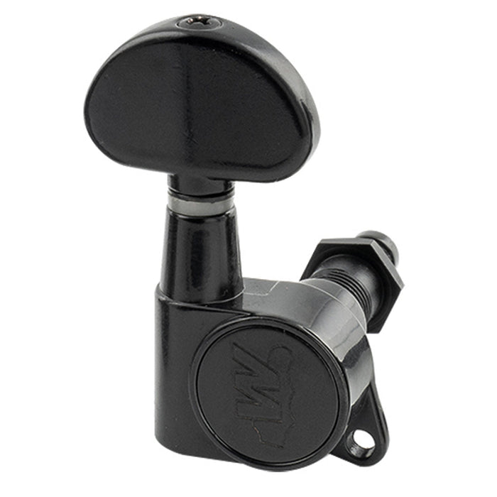 Wilkinson Single 19:1 Ratio E-Z-LOK Full Sealed Machine Head Bass Side Tuner Tuning Peg Key with Half Moon Button for Acoustic Electric Guitar