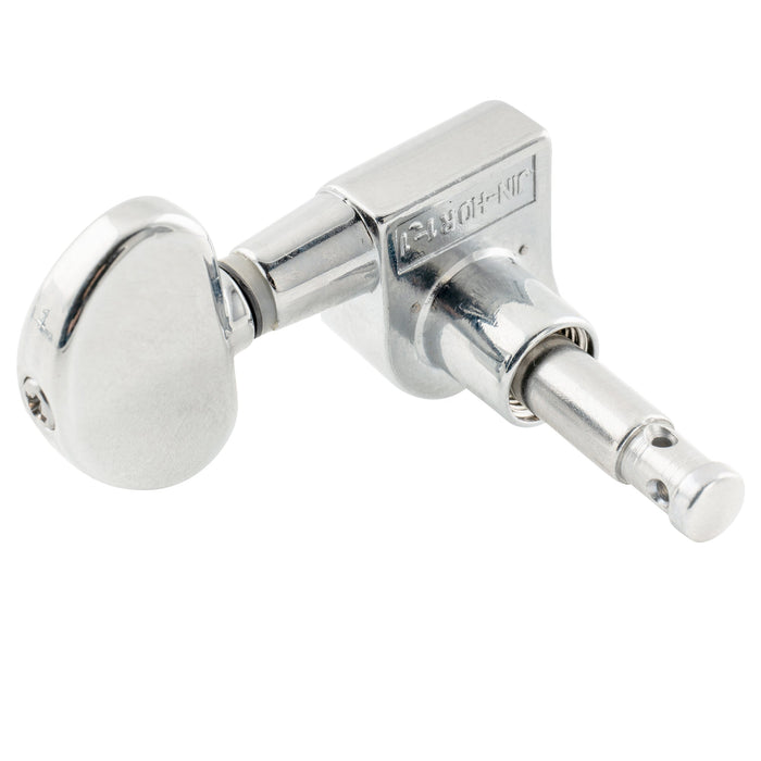 Wilkinson Single 19:1 Ratio E-Z-LOK Full Sealed Machine Head Bass Side Tuner Tuning Peg Key with Half Moon Button for Acoustic Electric Guitar