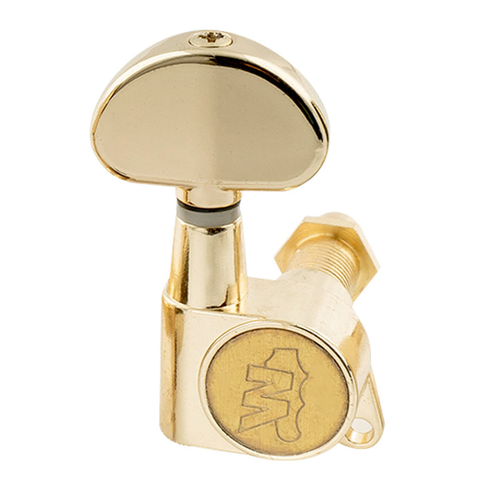 Wilkinson Single 19:1 Ratio E-Z-LOK Full Sealed Machine Head Bass Side Tuner Tuning Peg Key with Half Moon Button for Acoustic Electric Guitar