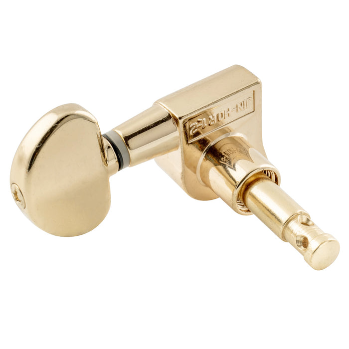 Wilkinson Single 19:1 Ratio E-Z-LOK Full Sealed Machine Head Bass Side Tuner Tuning Peg Key with Half Moon Button for Acoustic Electric Guitar