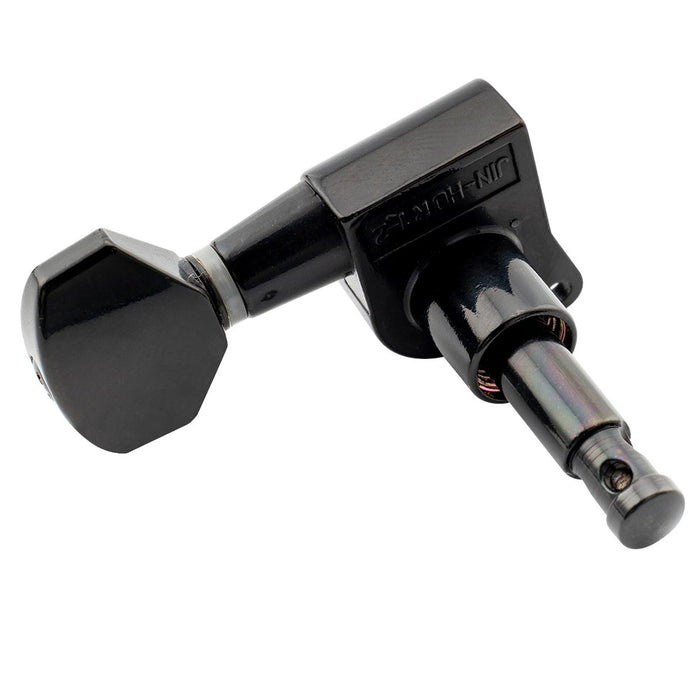 Wilkinson Single 19:1 Ratio E-Z-LOK Full Sealed Machine Head Bass Side Tuner Tuning Peg Key with Hex Button for Strat Tele Style Electric Guitar