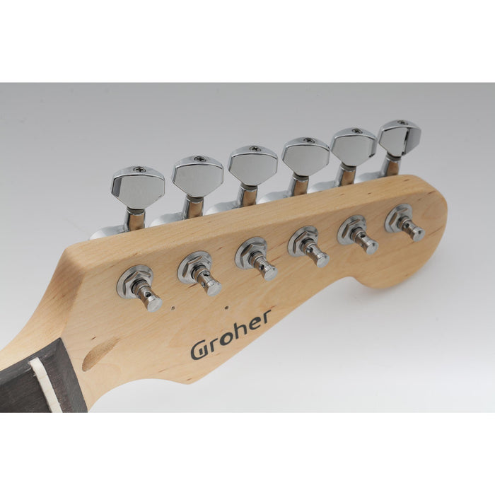 Wilkinson Single 19:1 Ratio E-Z-LOK Full Sealed Machine Head Bass Side Tuner Tuning Peg Key with Hex Button for Strat Tele Style Electric Guitar