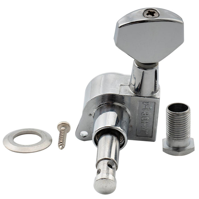 Wilkinson Single 19:1 Ratio E-Z-LOK Full Sealed Machine Head Bass Side Tuner Tuning Peg Key with Hex Button for Strat Tele Style Electric Guitar