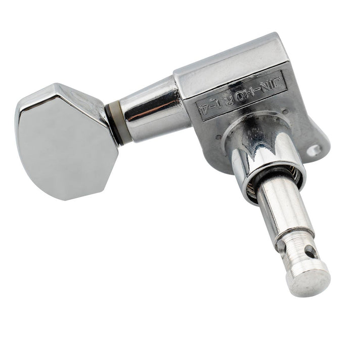 Wilkinson Single 19:1 Ratio E-Z-LOK Full Sealed Machine Head Bass Side Tuner Tuning Peg Key with Hex Button for Strat Tele Style Electric Guitar