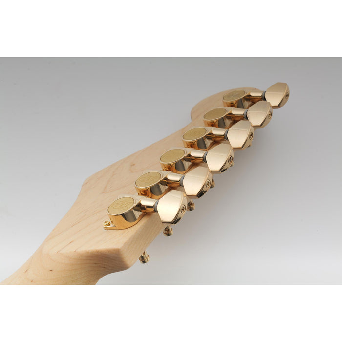 Wilkinson Single 19:1 Ratio E-Z-LOK Full Sealed Machine Head Bass Side Tuner Tuning Peg Key with Hex Button for Strat Tele Style Electric Guitar