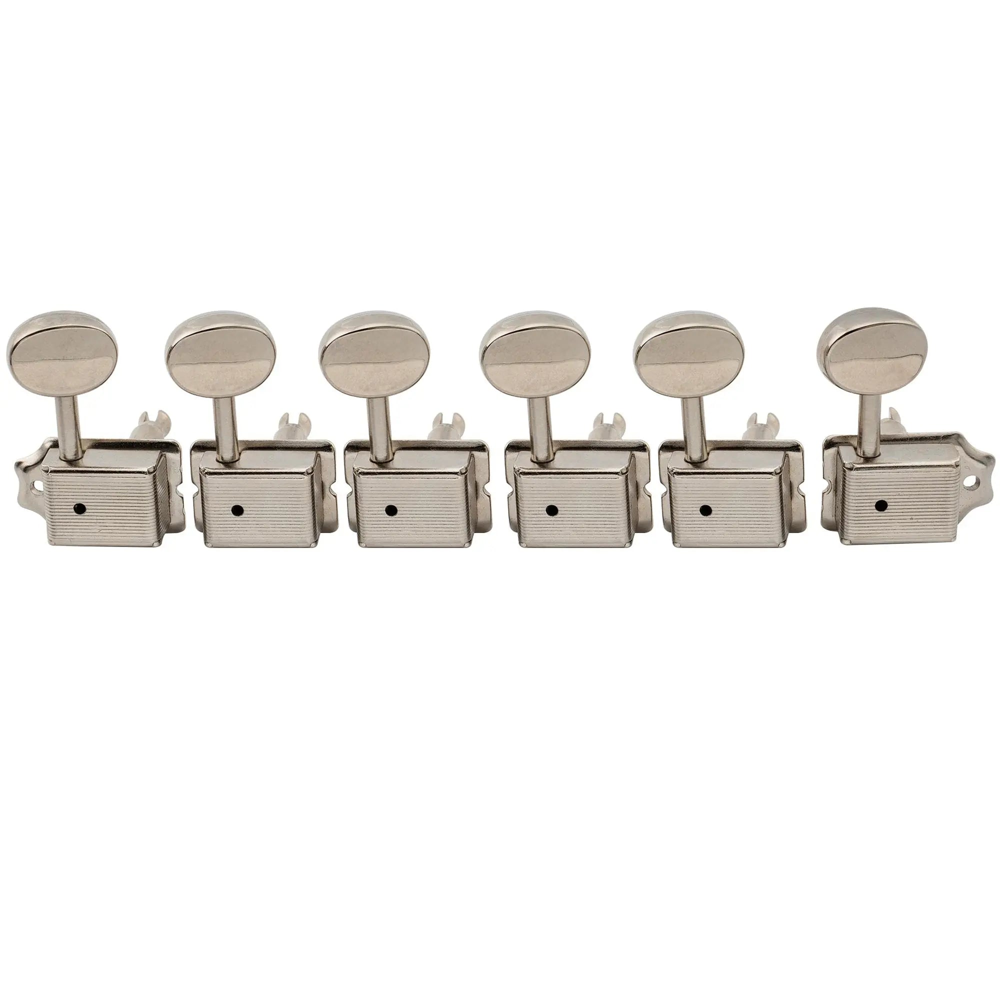 musiclily pro vintage guitar tuners split shaft 6 in line machine heads tuning pegs keys set for squier classic vibe fender strat tele style mx1514p, nickel