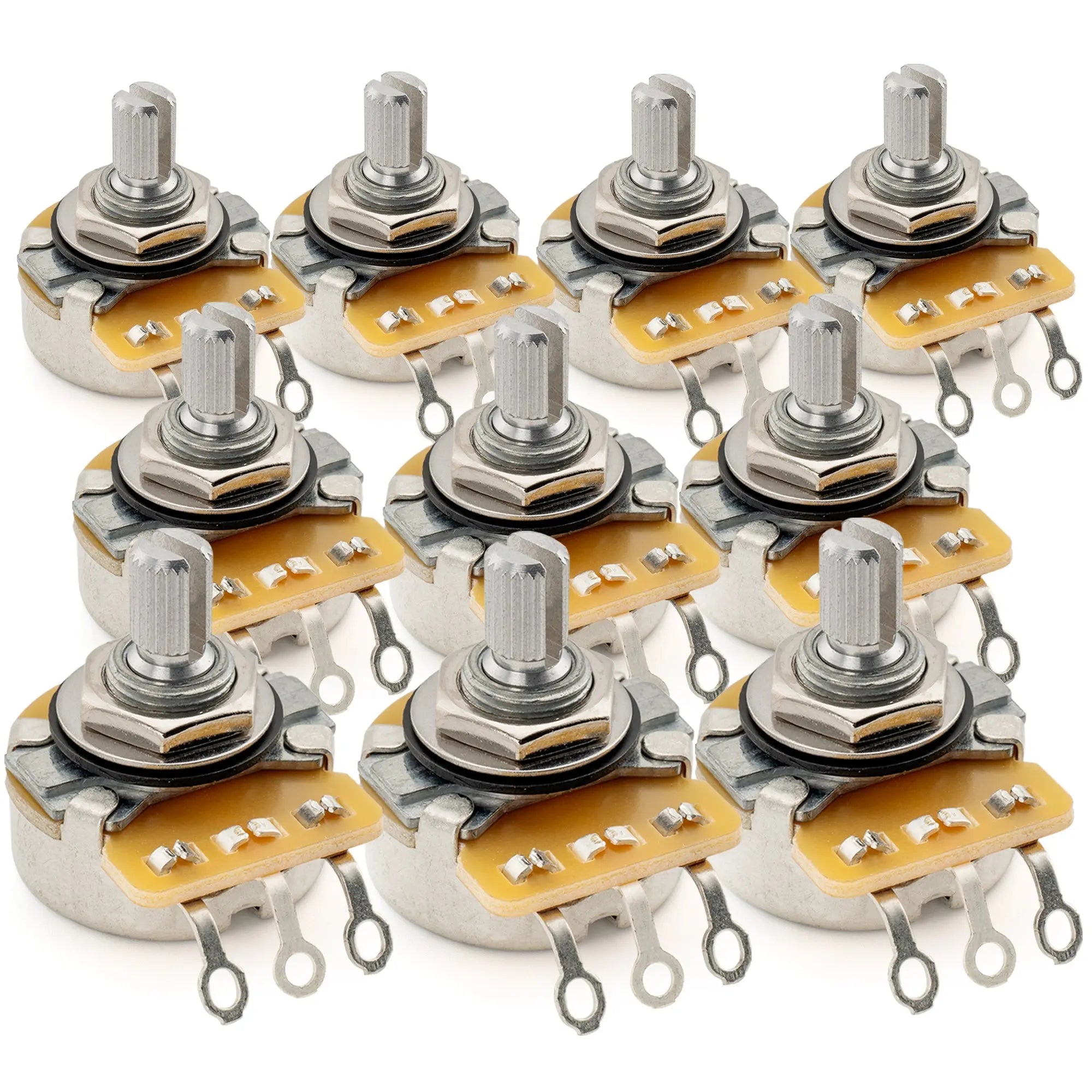 cts 450 a250k pots short split shaft 1 4 inch 10 audio taper potentiometers for electric guitar bass mx1515 10
