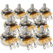 cts 450 a250k pots short split shaft 1 4 inch 10 audio taper potentiometers for electric guitar bass mx1515 10