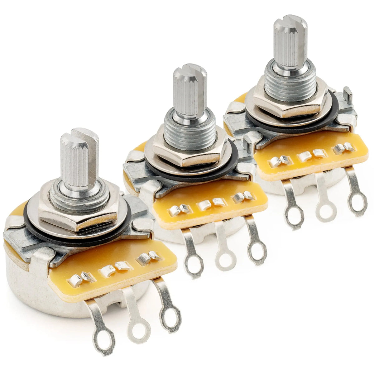 CTS 450 A250K Lot De 4 Potentiomètres Coniques Courts Pour Guitare électrique Basse 6,35 Mm 10
