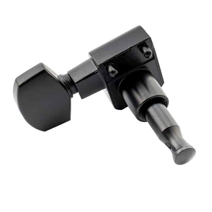 Musiclily Pro R15T Single 16:1 Ratio 2-Pin Full Sealed Machine Head Bass Side Tuner Tuning Peg Key with Hex Button for Fender Strat Tele Style Electric Guitar