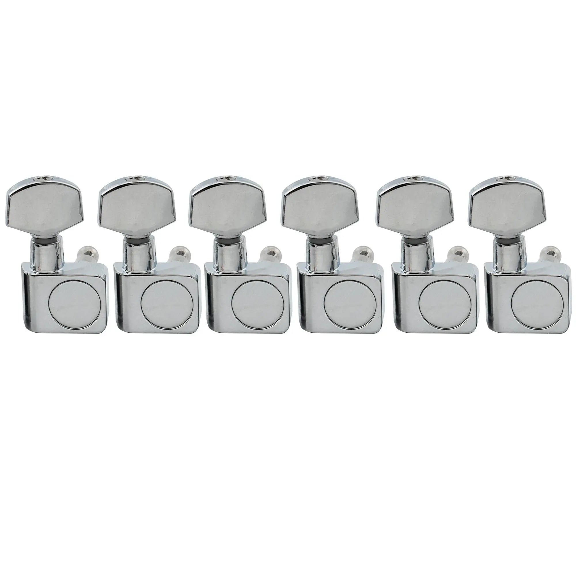 musiclily pro 6 in line 2 pins sealed guitar tuners machine head tuning pegs set for fender strat tele style guitar mx1540 6p, chrome