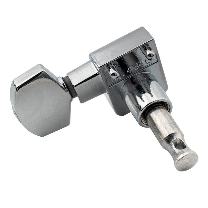 Musiclily Pro R15T Single 16:1 Ratio 2-Pin Full Sealed Machine Head Bass Side Tuner Tuning Peg Key with Hex Button for Fender Strat Tele Style Electric Guitar