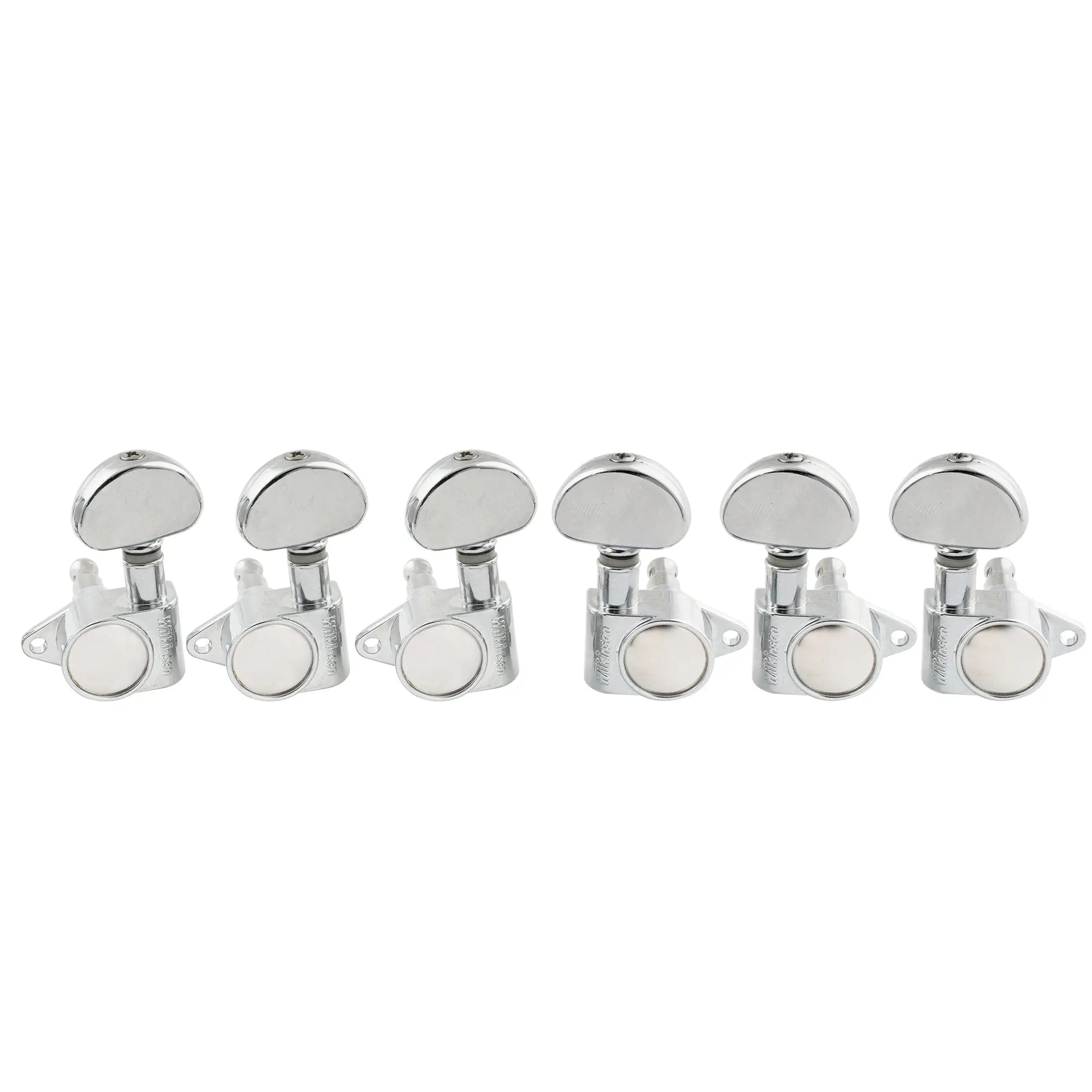 wilkinson 3r3l 19 1 ratio full sealed machine heads tuners tuning pegs keys with half moon button right angle screw for acoustic electric guitar mx1542p, chrome