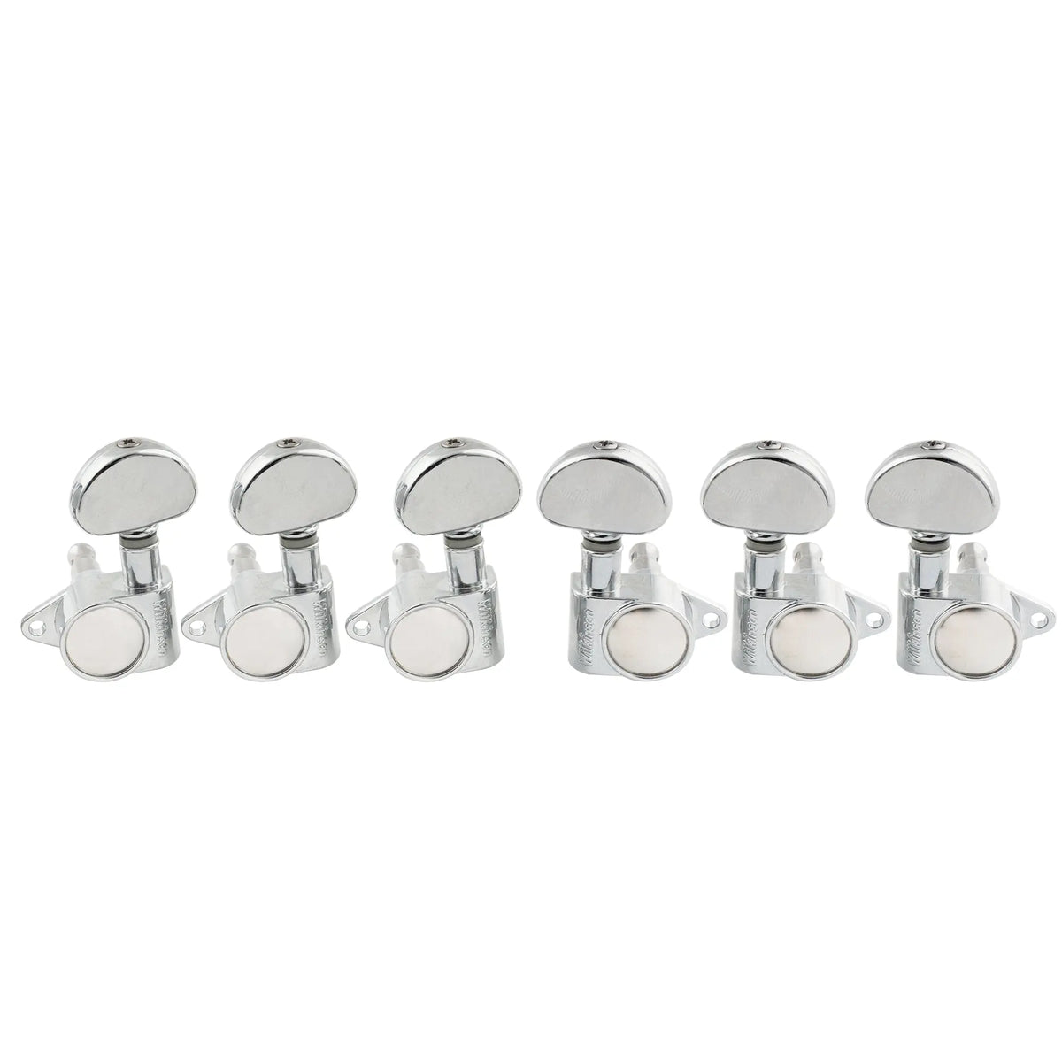 wilkinson 3r3l 19 1 ratio full sealed machine heads tuners tuning pegs keys with half moon button right angle screw for acoustic electric guitar mx1542p, chrome