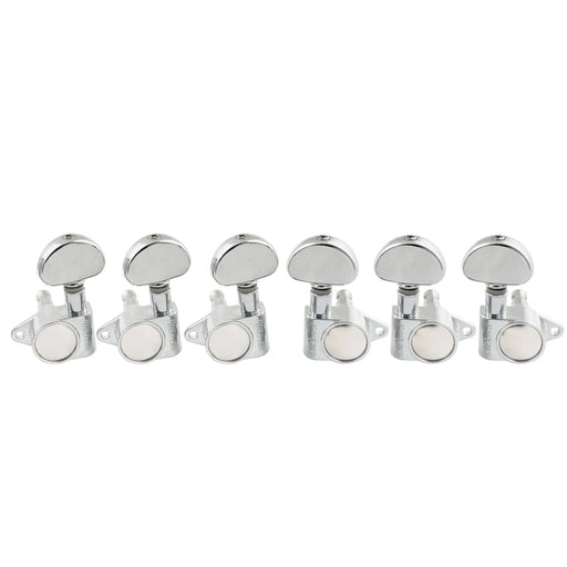 wilkinson 3r3l 19 1 ratio full sealed machine heads tuners tuning pegs keys with half moon button right angle screw for acoustic electric guitar mx1542p, chrome