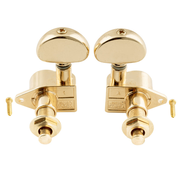 ウィルキンソン3R3L 19:1比率 フルシールド マシンヘッドチューナー チューニングペグ 半月ボタン 直角ネジ アコースティックギター・エレキギター用