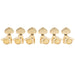 wilkinson 3r3l 19 1 ratio full sealed machine heads tuners tuning pegs keys with half moon button right angle screw for acoustic electric guitar mx1542p, gold