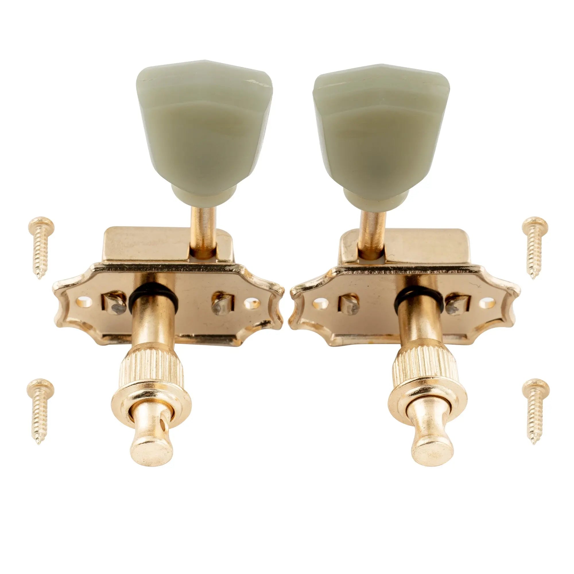 detail of wilkinson 3r3l 15 1 ratio semi closed deluxe vintage style machine heads tuners tuning pegs keys with keystone button for acoustic electric guitar mx1544p
