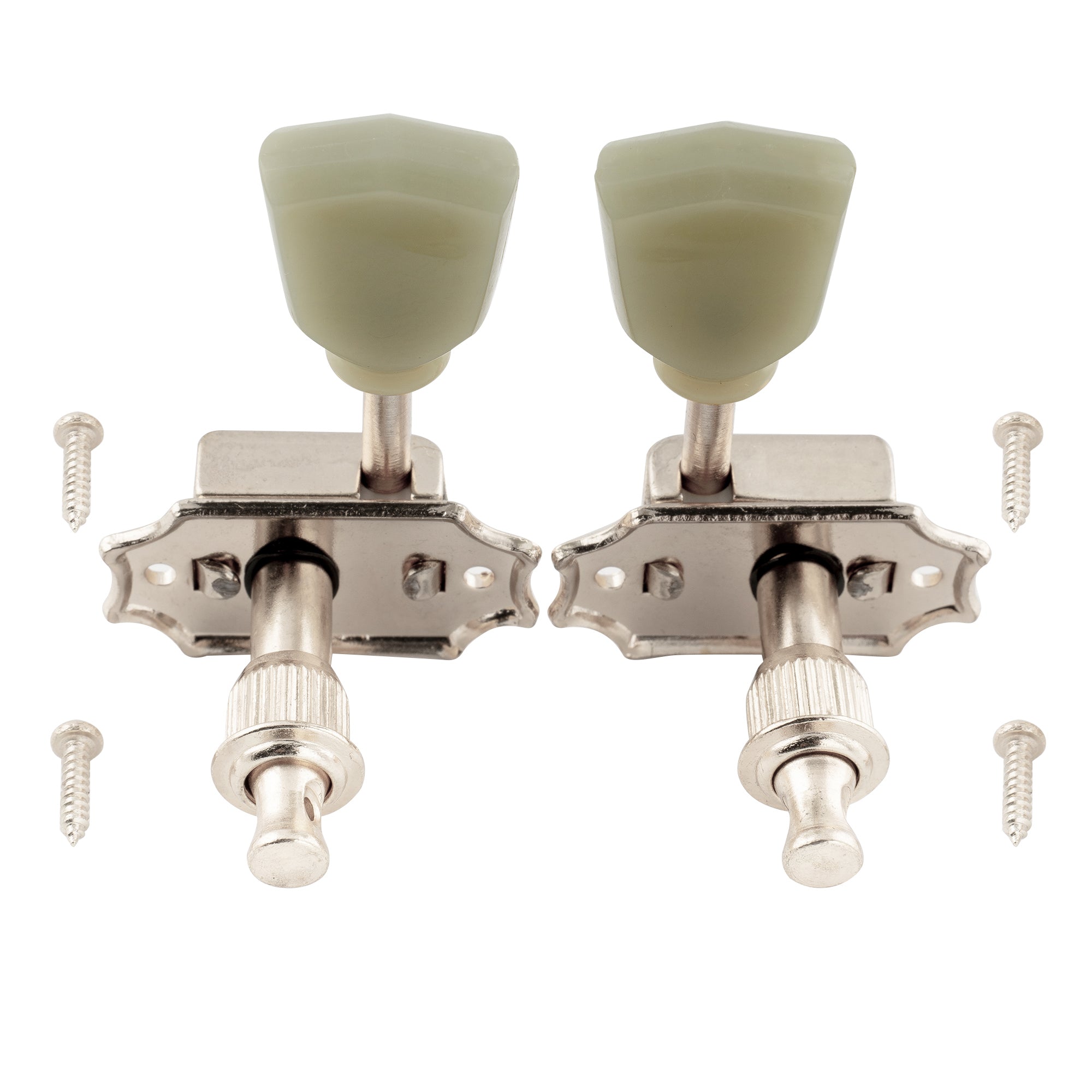 Clavijas de afinación Wilkinson 3R3L de estilo vintage, semicerradas, con relación 15:1 y botón trapezoidal para guitarra electroacústica.