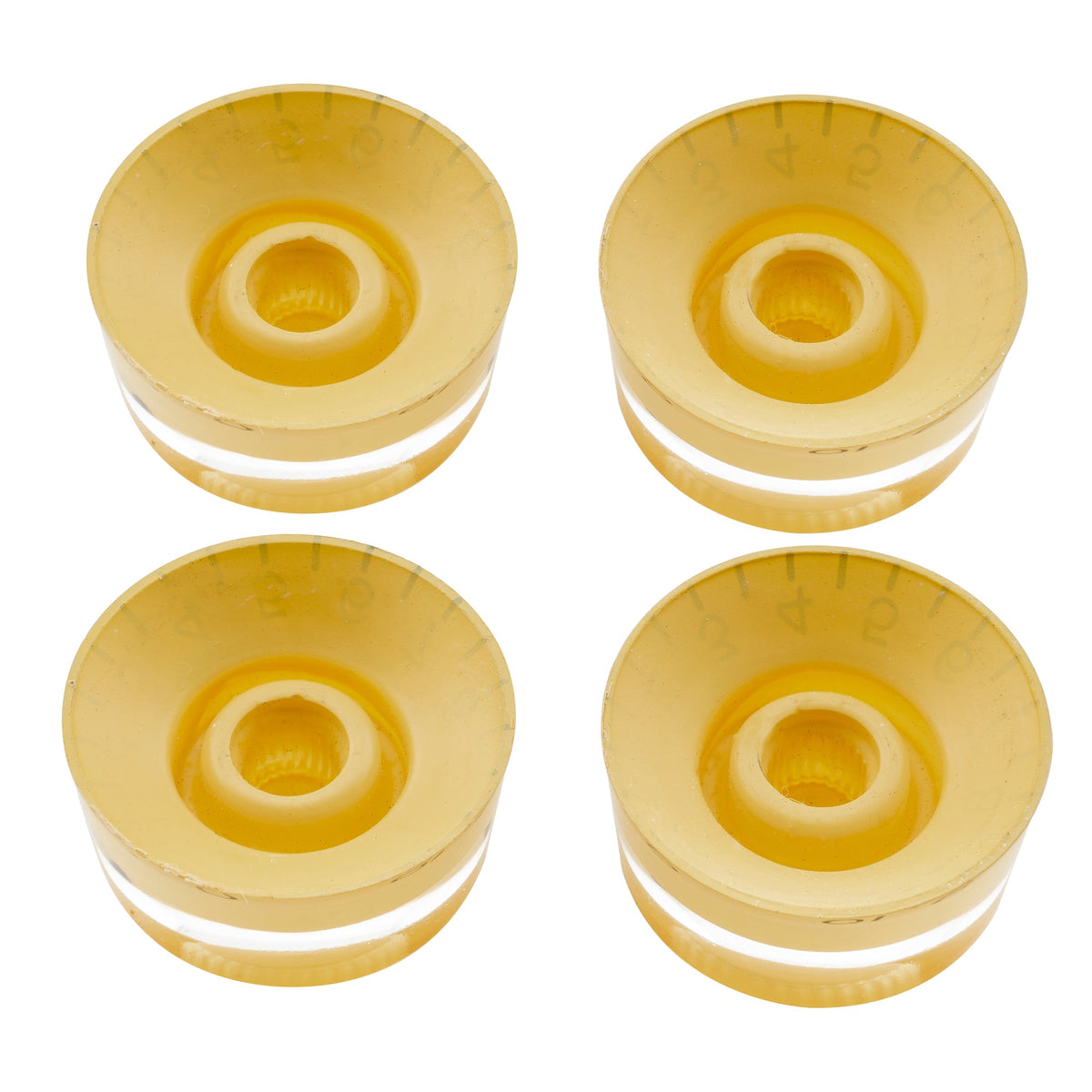 Musiclily Pro Feinste 24-Zähnchen Gitarrenknöpfe im Inch-Format für Ton, Lautstärke und Geschwindigkeitsregelung, geeignet für amerikanische LP- und SG-Style-Elektrogitarren, Set von 4