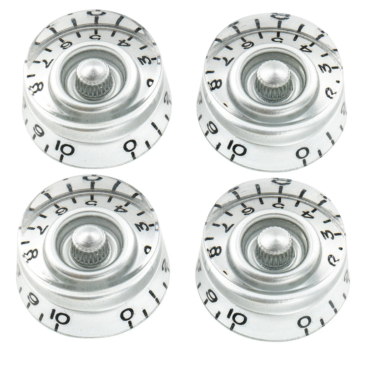 musiclily pro inch size fine 24 spline guitar knobs tone volume speed control knobs for usa lp sg style electric guitar mx1561 4p, silver