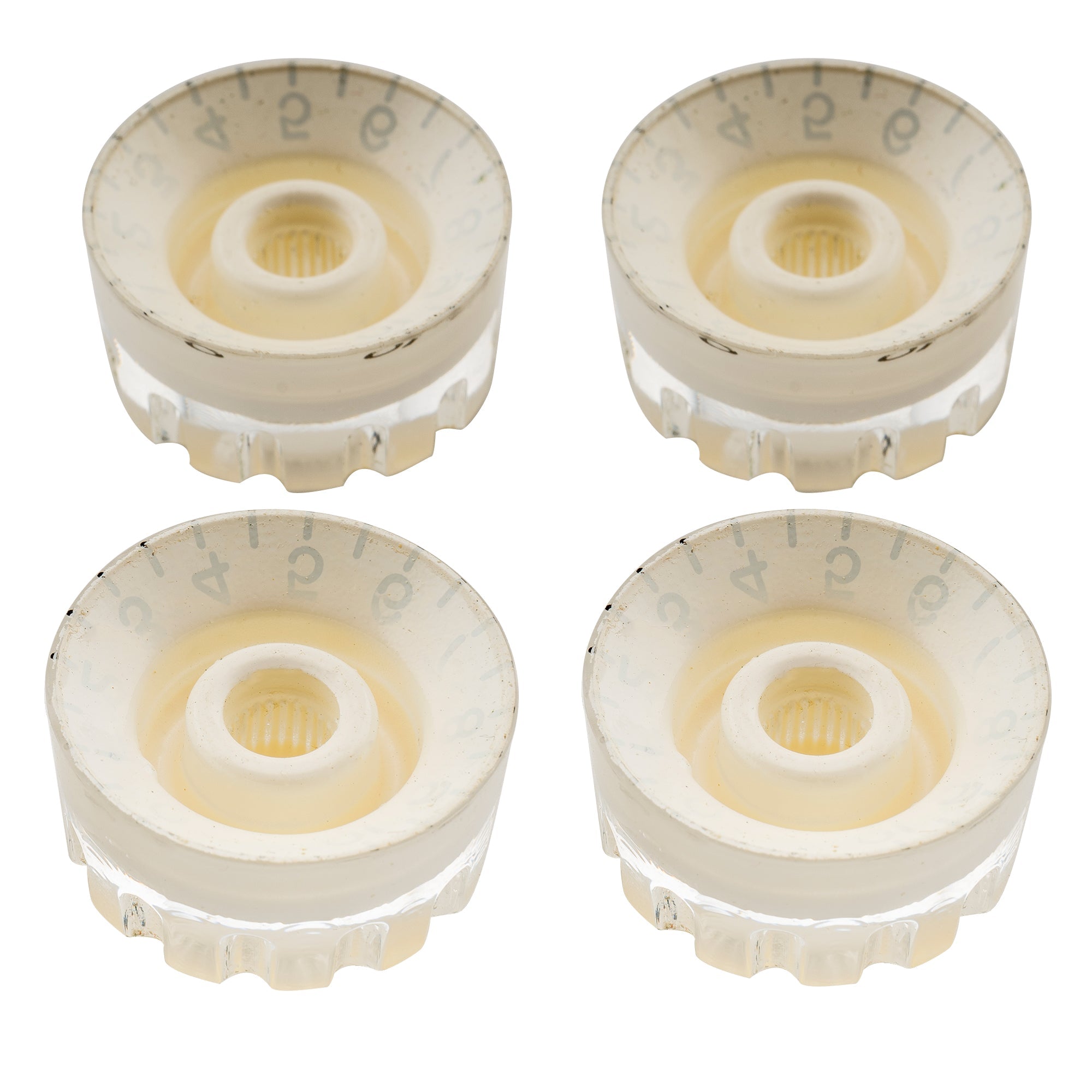 Musiclily Pro Feinste 24-Zahnkranzierte Gitarrenknöpfe in Zollgröße für Ton, Lautstärke und Geschwindigkeitsregelung für amerikanische LP- und SG-Style-Elektrogitarren, Set von 4