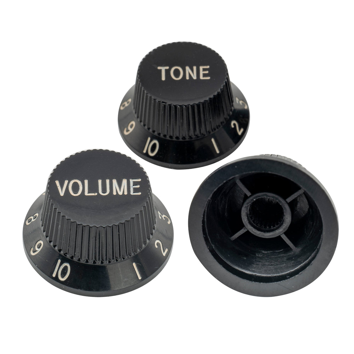 Musiclily Pro Zoll-Größe feine 24 Splines Gitarren-Ton- und Lautstärkereglerknöpfe für amerikanisch hergestellte Strat-Style-Elektrogitarren, Set von 2T1V