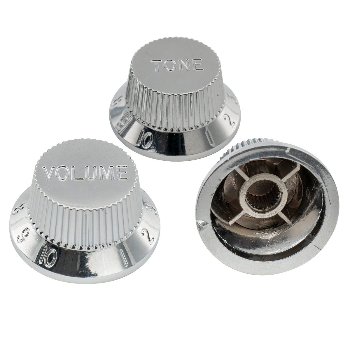 Musiclily Pro Zoll-Größe feine 24 Splines Gitarren-Ton- und Lautstärkereglerknöpfe für amerikanisch hergestellte Strat-Style-Elektrogitarren, Set von 2T1V