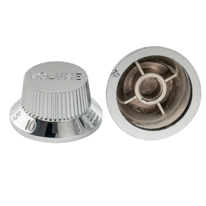 Perillas de control de volumen Musiclily Pro de 24 estrías, tamaño fino, para guitarra eléctrica estilo Stratocaster, fabricadas en EE. UU. (juego de 2T1V)