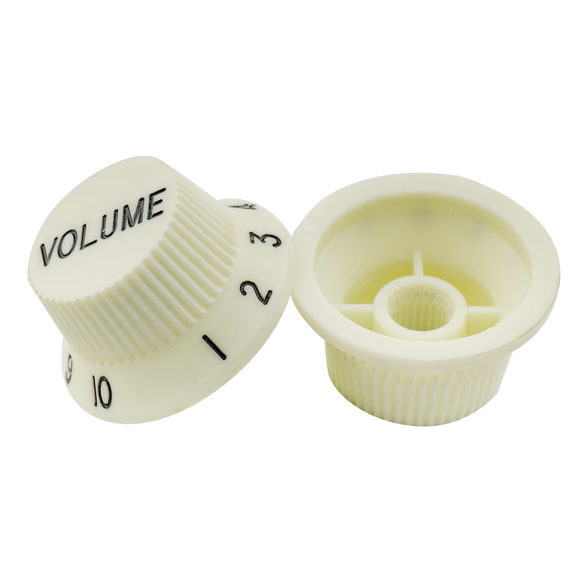 Musiclily Pro Zoll-Größe feine 24 Splines Gitarren-Ton- und Lautstärkereglerknöpfe für amerikanisch hergestellte Strat-Style-Elektrogitarren, Set von 2T1V
