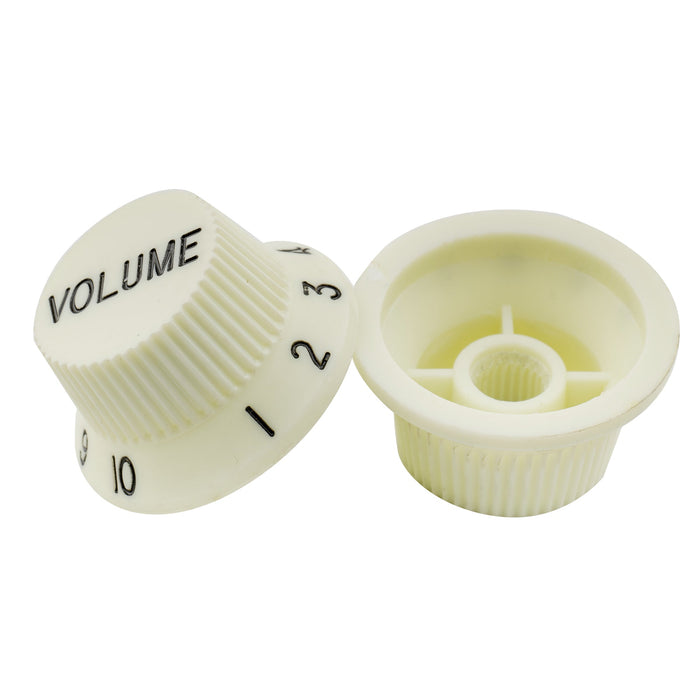 Perillas de control de volumen Musiclily Pro de 24 estrías, tamaño fino, para guitarra eléctrica estilo Stratocaster, fabricadas en EE. UU. (juego de 2T1V)