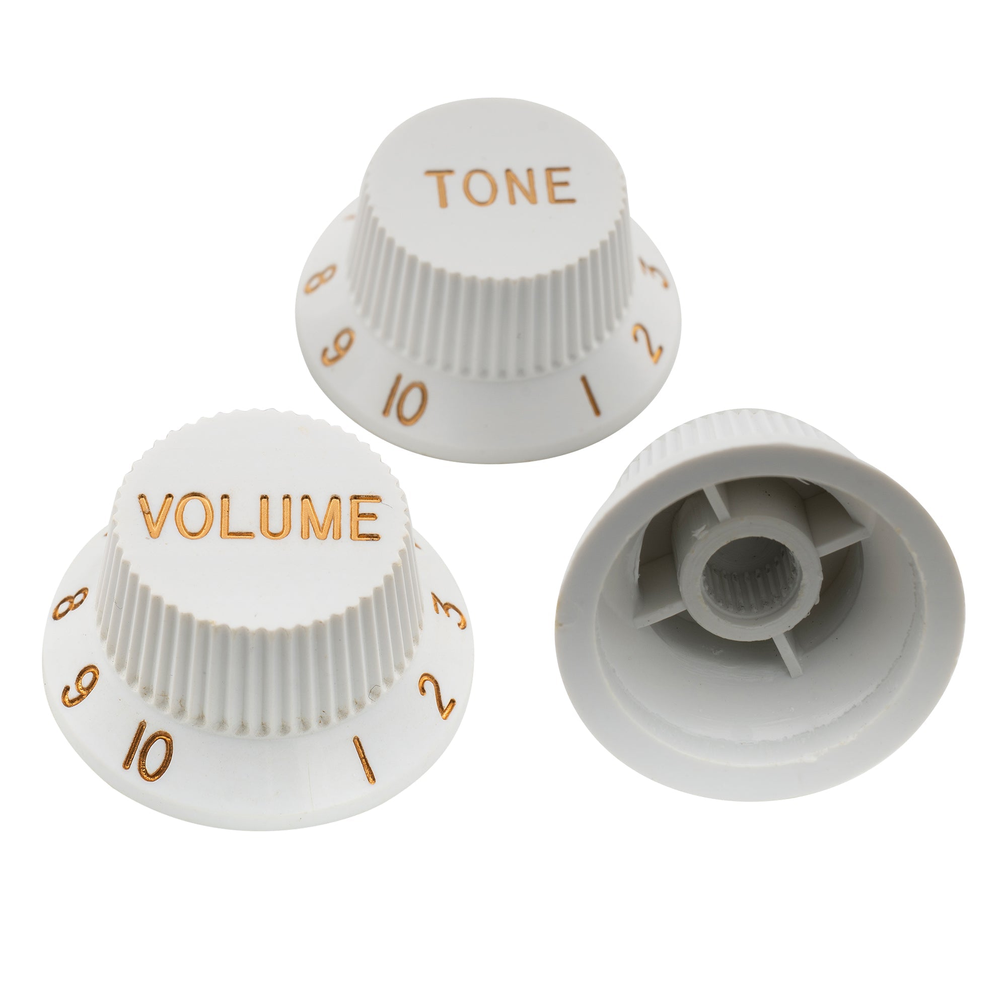 Musiclily Pro Zoll-Größe feine 24 Splines Gitarren-Ton- und Lautstärkereglerknöpfe für amerikanisch hergestellte Strat-Style-Elektrogitarren, Set von 2T1V