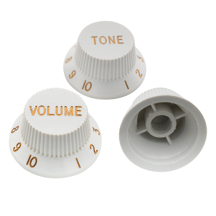 Perillas de control de volumen Musiclily Pro de 24 estrías, tamaño fino, para guitarra eléctrica estilo Stratocaster, fabricadas en EE. UU. (juego de 2T1V)