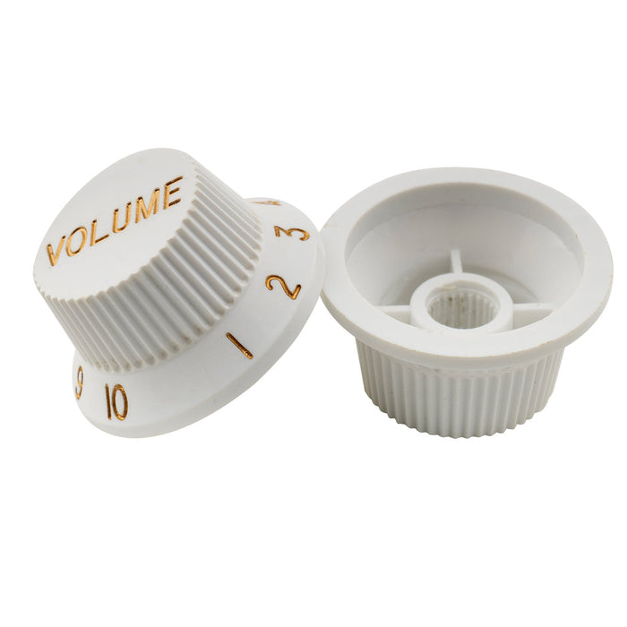 Perillas de control de volumen Musiclily Pro de 24 estrías, tamaño fino, para guitarra eléctrica estilo Stratocaster, fabricadas en EE. UU. (juego de 2T1V)