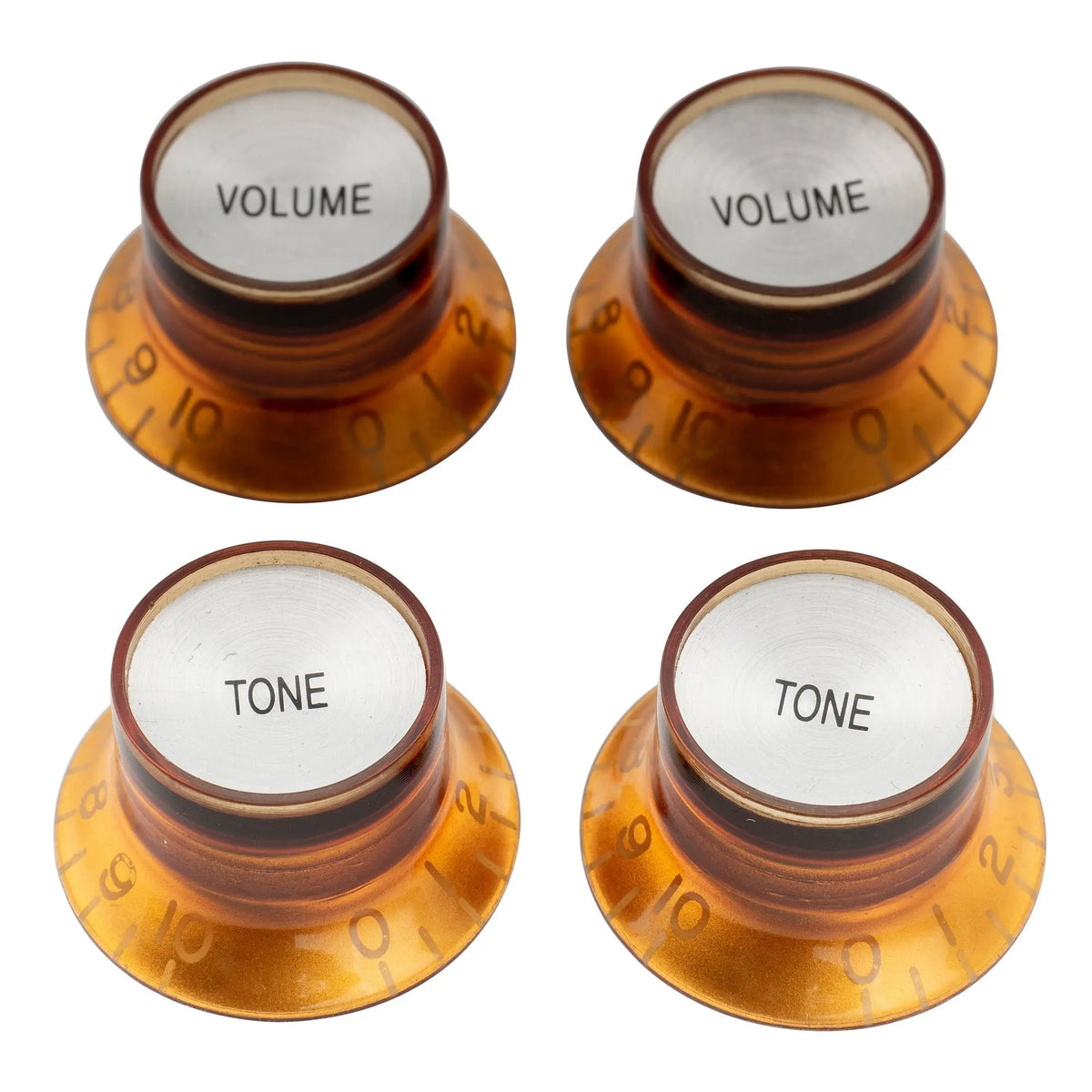 musiclily pro inch size fine 24 spline top hat bell knobs tone volume control knobs for usa lp sg style electric guitar 2 pcst2v mx1565 2mx1567 2p, amber