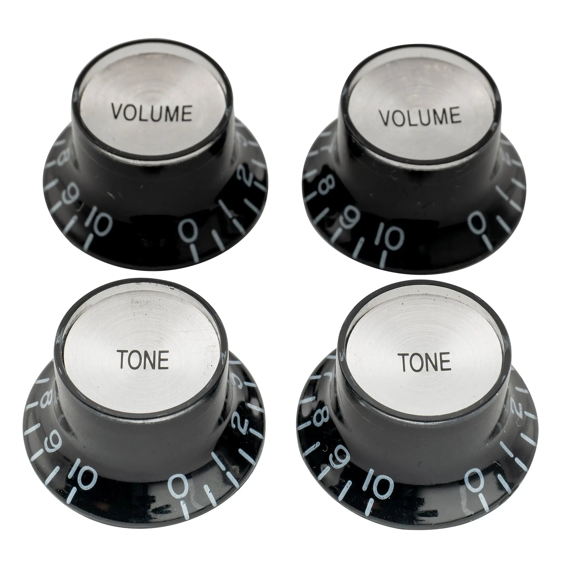 musiclily pro inch size fine 24 spline top hat bell knobs tone volume control knobs for usa lp sg style electric guitar 2 pcst2v mx1565 2mx1567 2p, black