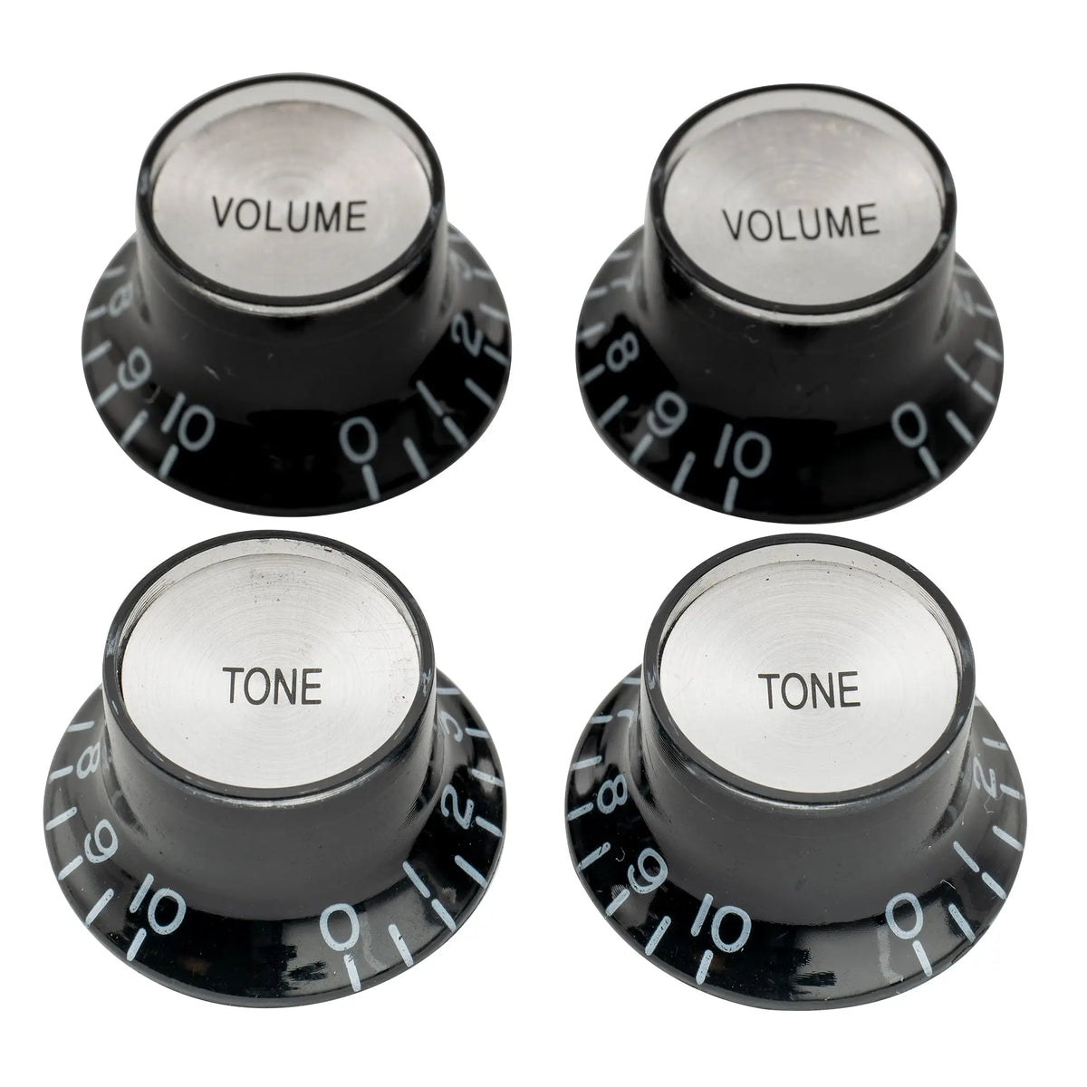 musiclily pro inch size fine 24 spline top hat bell knobs tone volume control knobs for usa lp sg style electric guitar 2 pcst2v mx1565 2mx1567 2p, black