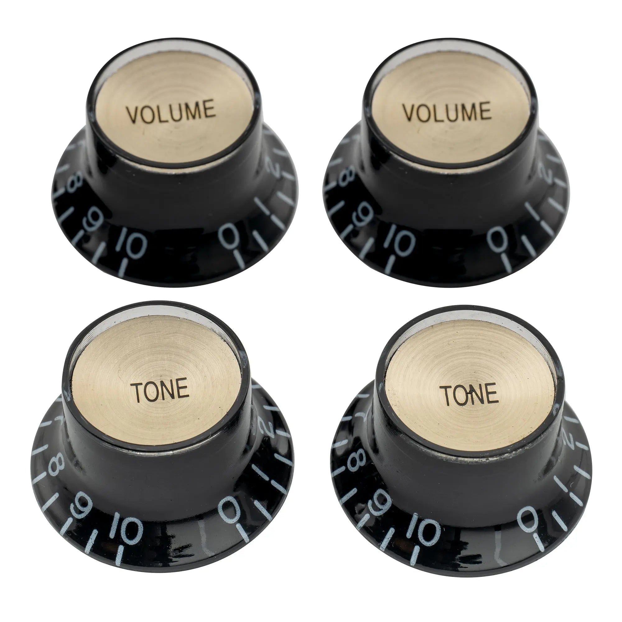 musiclily pro inch size fine 24 spline top hat bell knobs tone volume control knobs for usa lp sg style electric guitar 2 pcst2v mx1565 2mx1567 2p, black