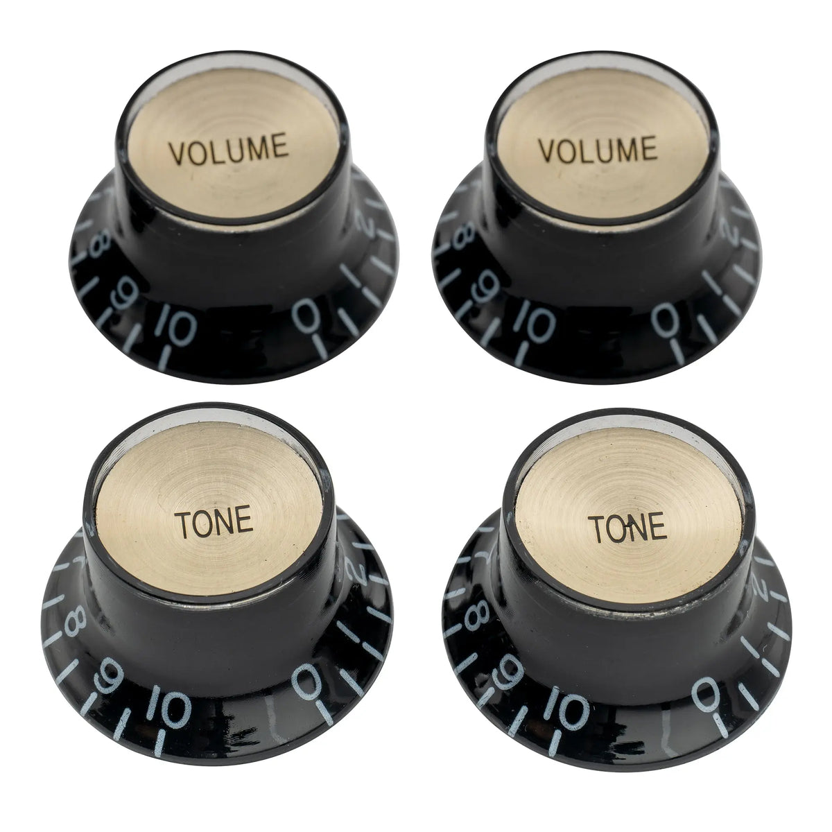 musiclily pro inch size fine 24 spline top hat bell knobs tone volume control knobs for usa lp sg style electric guitar 2 pcst2v mx1565 2mx1567 2p, black
