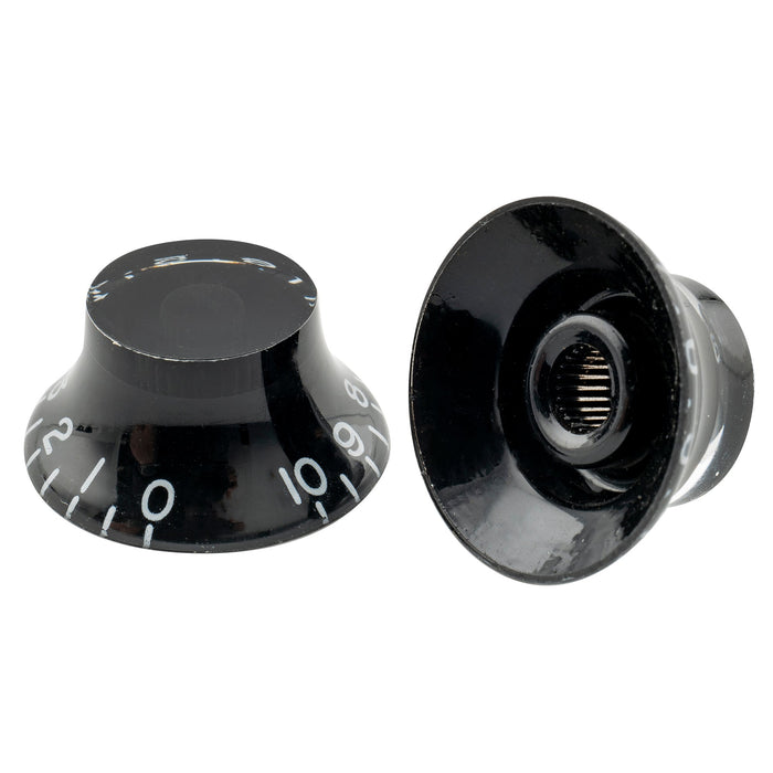 Perillas Musiclily Pro para zurdos, tamaño en pulgadas, finas, de 24 estrías, con forma de campana y control de volumen para guitarra eléctrica estilo USA LP SG (juego de 4)