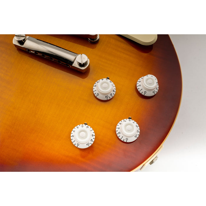 Perillas Musiclily Pro para zurdos, tamaño en pulgadas, finas, de 24 estrías, con forma de campana y control de volumen para guitarra eléctrica estilo USA LP SG (juego de 4)