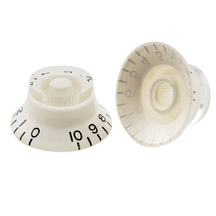 Perillas Musiclily Pro para zurdos, tamaño en pulgadas, finas, de 24 estrías, con forma de campana y control de volumen para guitarra eléctrica estilo USA LP SG (juego de 4)