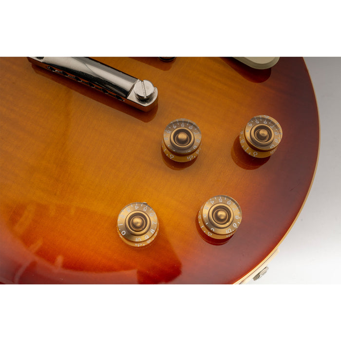 Musiclily Pro Linkshändige Zoll-Größe Fein 24-Zahnkranz Gitarrenknöpfe Ton, Lautstärke, Geschwindigkeitsreglerknöpfe für amerikanische LP- und SG-Style Elektrogitarren, Set von 4