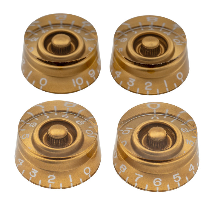 musiclily pro left handed inch size fine 24 spline guitar knobs tone volume speed control knobs for usa lp sg style electric guitar mx1572 4p, gold