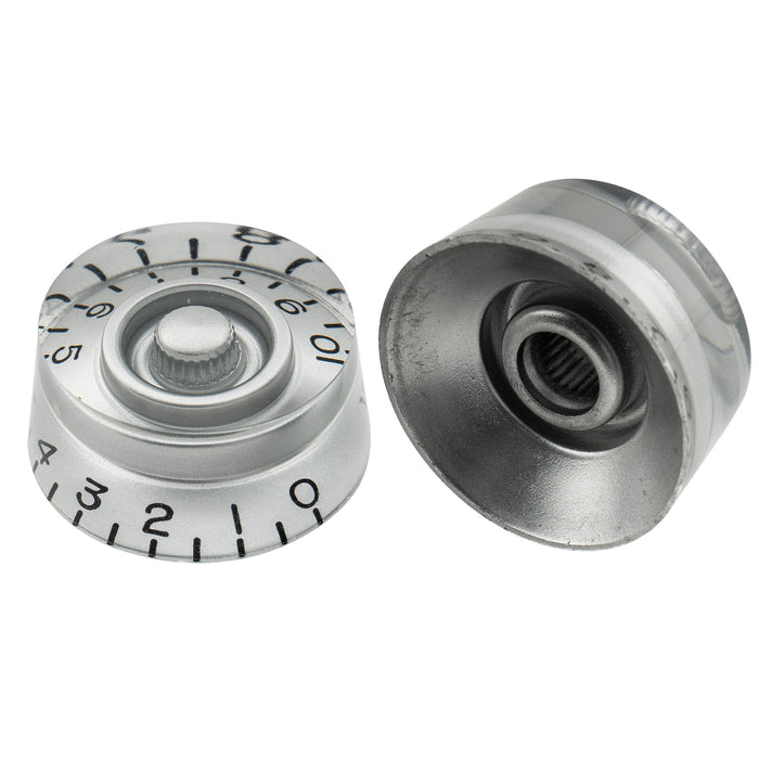 Musiclily Pro Linkshändige Zoll-Größe Fein 24-Zahnkranz Gitarrenknöpfe Ton, Lautstärke, Geschwindigkeitsreglerknöpfe für amerikanische LP- und SG-Style Elektrogitarren, Set von 4