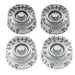 musiclily pro left handed inch size fine 24 spline guitar knobs tone volume speed control knobs for usa lp sg style electric guitar mx1572 4p, silver