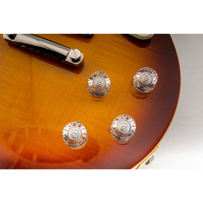 Musiclily Pro Linkshändige Zoll-Größe Fein 24-Zahnkranz Gitarrenknöpfe Ton, Lautstärke, Geschwindigkeitsreglerknöpfe für amerikanische LP- und SG-Style Elektrogitarren, Set von 4