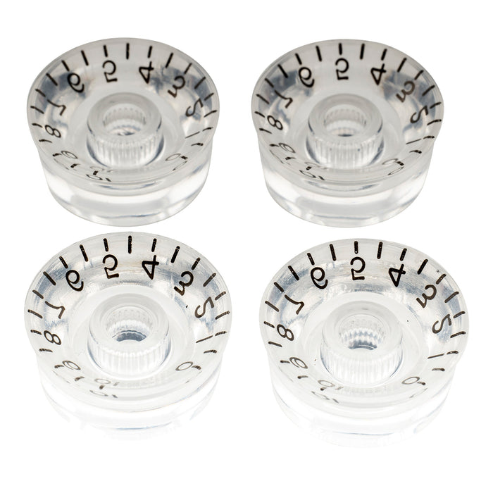 Musiclily Pro Linkshändige Zoll-Größe Fein 24-Zahnkranz Gitarrenknöpfe Ton, Lautstärke, Geschwindigkeitsreglerknöpfe für amerikanische LP- und SG-Style Elektrogitarren, Set von 4